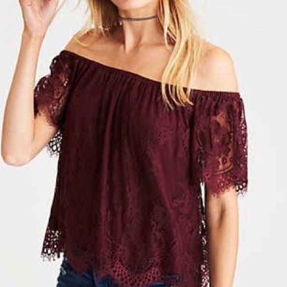 American Eagle Outfitters Tops - American Eagle lace off shoulder top